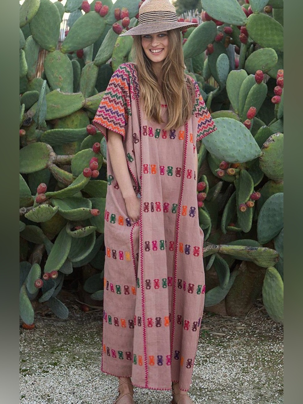 Pippa Holt Terracota No.39 Embroidered Kaftan